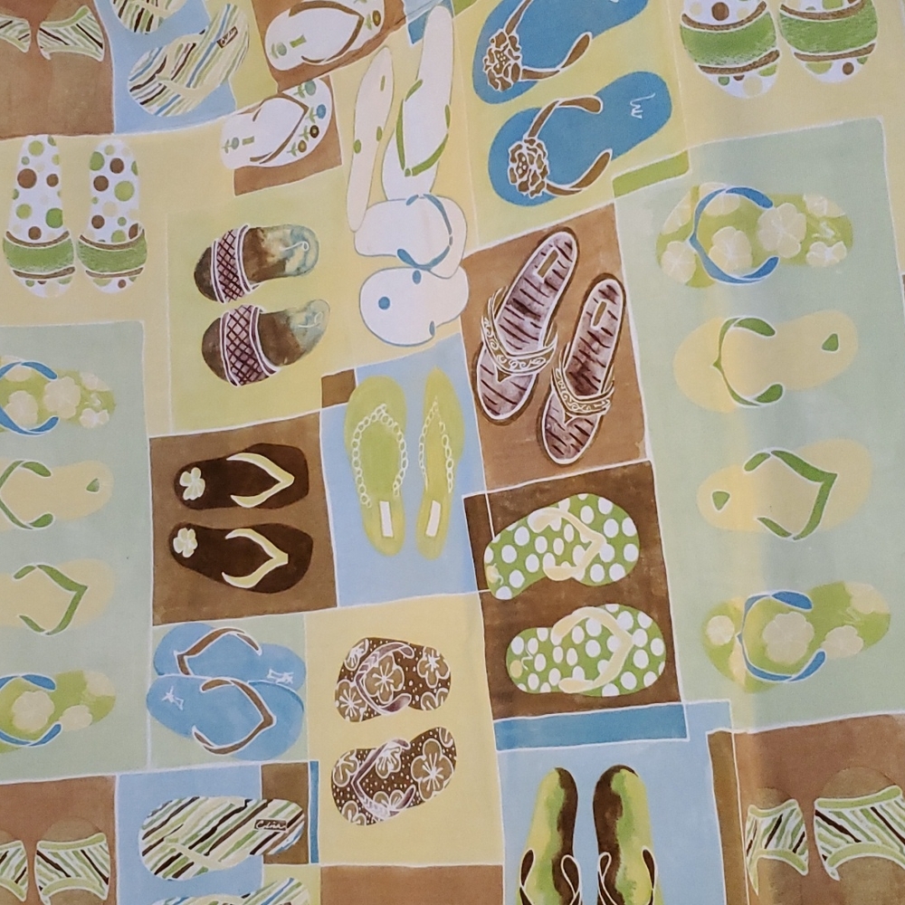 WILKINSON SHOWER CURTAIN IN EUC Whimsical Flip Flop in Coastal Colors